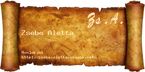 Zsebe Aletta névjegykártya